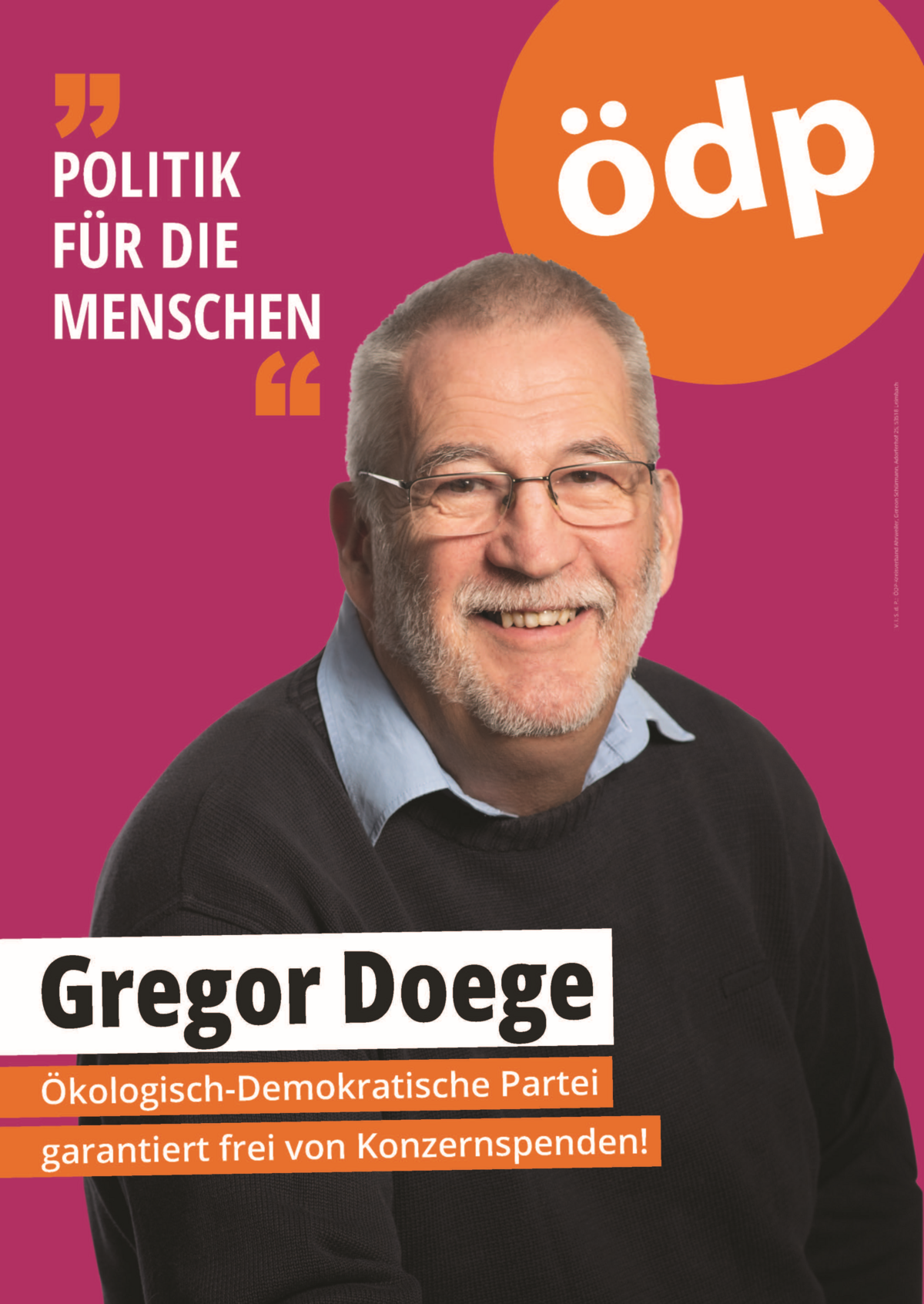 Wahlplakat Gregor Doege